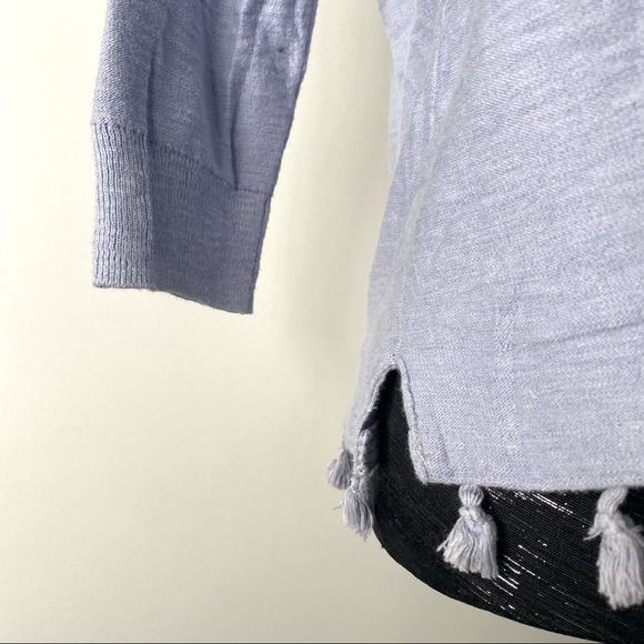 J. Crew V-Neck Tassel Hem Sweater - Picture 3 of 13